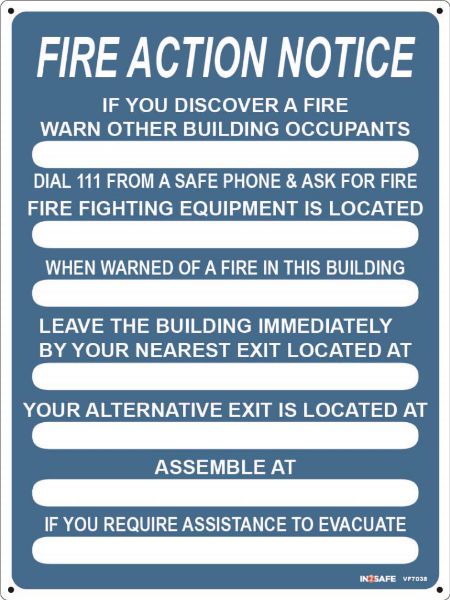 Picture of FIRE ACTION SIGN (NO ALARM) 225 X 300 PVC